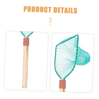 SHERCHPRY Wood Handle Fishing Net 30Cm Square Frame Large Mesh Freshwater Fish Net for Outdoor Fish Catching and Landing Supplies
