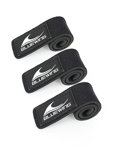 BLUEWING Fishing Rod Wraps Belts Pole Straps 9.8inch 3pcs Elastic Fish Rod Ties Jig for Spinning and Casting - color: Black