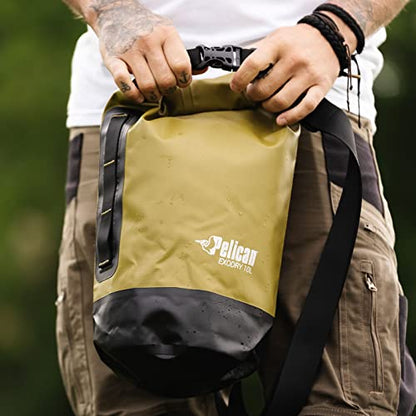 Pelican Waterproof Dry Bag 10L/20L/30L - Reflective - Exodry - Waterproof - Keeps Gear Dry for Kayaking, Beach, Rafting and Fishing - color: OLIVE, size: 10L