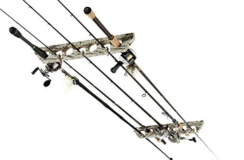 Camo Horizontal Ceiling Rack for Fishing Rod Storage, Holds up to 7 Fishing Rods