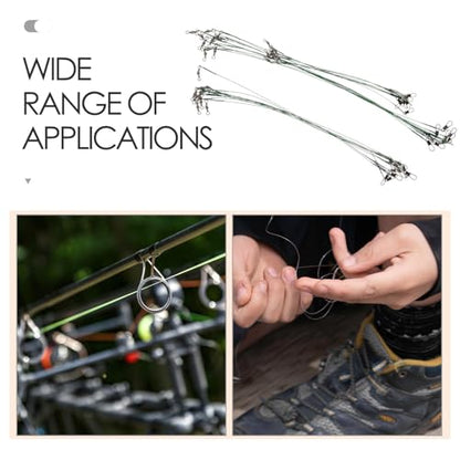 Toyvian 40pcs Heavy Duty Steel Wire Fishing Leaders with Double Locking Swivels and Snaps Bite Resistant Fishing Line Kit for Saltwater and Freshwater Anglers Multiple Lengths