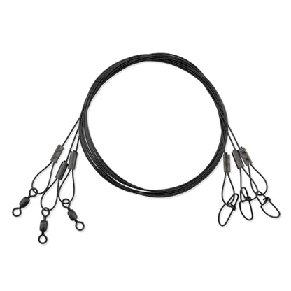 AFW Surflon Fishing Leaders – Black Nylon Coated Stainless Steel Wire, Swivel & Snap, 3 Pack, Variety Pack – Strong Leader Line for Catfishing & Toothy Game Fish - size: 30 lb, style: 24 Inch