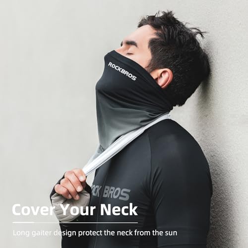 ROCKBROS Cooling Neck Gaiter Face Mask Fishing Scarf Face Cover for Men Women - color: Black 2