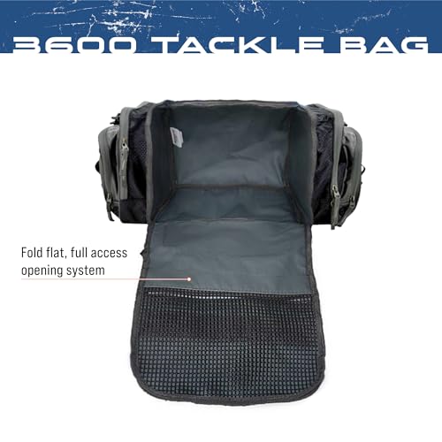 FROGG TOGGS Heavy Duty Fishing Tackle Duffle Bag, Includes Bait Trays - color: Black, style: 3600