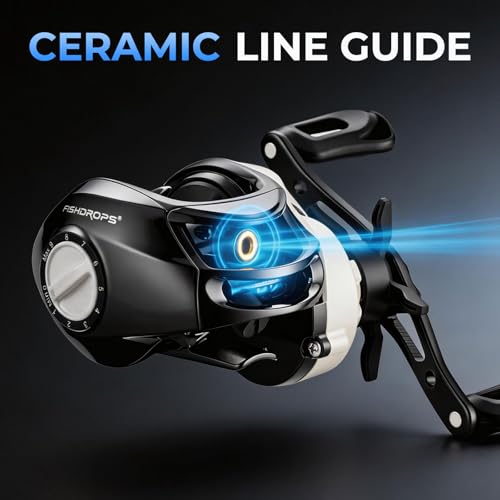 Fishdrops Luna Baitcasting Reels Lightweight & Smooth Design, 12.12 LB Max Drag, Classic Gear Ratio 6.3:1 Low Profile Bait Caster, Anti-Corrosion Baitcasting Fishing Reels - color: Left Hand