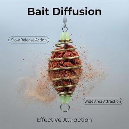 Carp Fishing Bait Traps, 24Pcs Fishing Equipment Set Portable Durable Trap Cage Feeder with Holder Basket for Catfish & Coarse Fishing Accessories