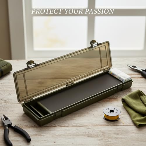 Green PVC Fishing Line Spool Organizer Box - Compact Tackle Storage Case for Braided Lines & Rigs, Portable Bag Insert (1 Pack)