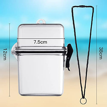 Outus 3 Pcs Waterproof ID Badge Holder Case with Waterproof Buckle 4.72 x 2.95 x 1.57 Inches Floating Sport Case Locker with Adjustable Hanging Rope Plastic Card Dry Box(Clear, Classic) - color: Clear, size: 4.72 x 2.95 x 1.57 Inch, style: Classic