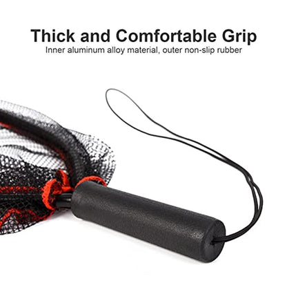 Fishing Net Portable 18inches Fly Fishing Net Freshwater for Trout Soft Rubber Mesh Floating Hand Net for Catch and Release Landing Nets for Fishing