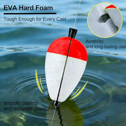 Peg Floats Slotted 10PCS Catfish Fishing Floats Foam Slip Bobbers for Fishing Santee Rig Crappie Panfish Bass Trout 1.2in,2in - size: 1.2in-3cm