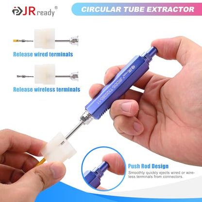 JRready ST5390 Terminal Removal Tool Kit Automotive Upgraded Depinning Tool with Replacement Tips for Delphi/Harting/TE/AMP/MOLEX/ITT/Anderson/Heavy Duty Connectors Electrical Pin Extractor 40PCS - size: 12PCS Pin Extractor+28PCS Replacement Tips