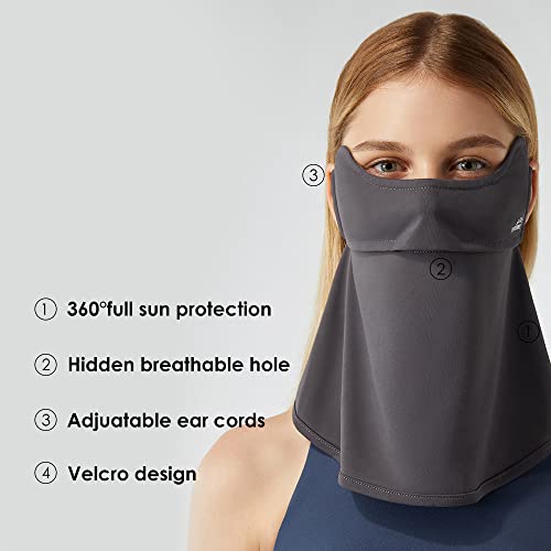 Sun UV Face Mask UPF50+ Neck Gaiter Scarf Breathable Cooling Face Cover for Outdoor Activities - color: Dark Grey