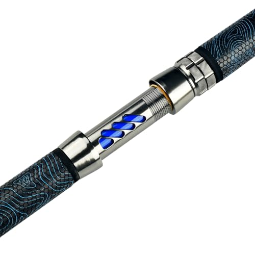 Monster Catfish Casting Rod, 7' MH Glow-in-Dark 1-Piece | Glow catfish rod with S-glass carbon blank, EVA grip, stainless guides, 10-50lb line and 1-10oz lures for night fishing - color: Blue NEW, size: ["Catfish Rod 7'-1pc-Medium Heavy"]