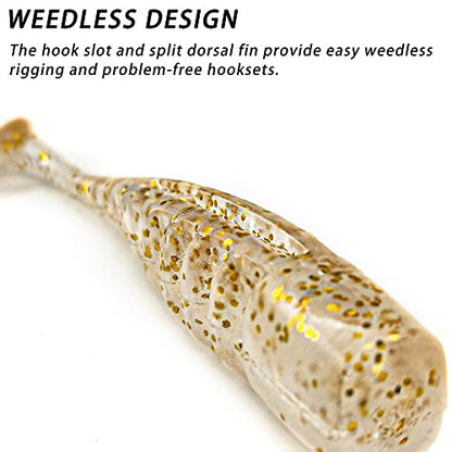 Soft Fishing Lures Shad Minnow Swimbaits, Pre-Rigged Jig Heads Paddle Tail Swim Baits for Bass, Trout, Walleye, Crappie, Sinking Jigs Bait for Saltwater Freshwater, Fishing Gifts for Men - color: B3-15pcs-3.5"-3/16oz