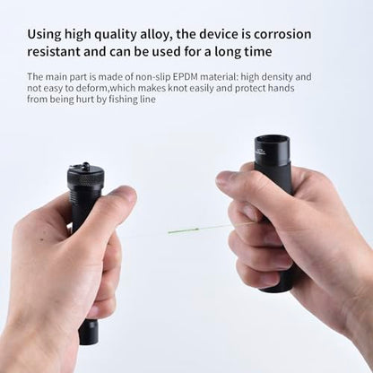 Fishing Line Bobbin Knotter Knot Puller Tool，Fishing FG GT Knot Puller Tool Assist, Fishing Knot Tying Tool, PE Fishing Line Spooling Pull Drag Tool, Tension Line Dragger for Saltwater - color: Black