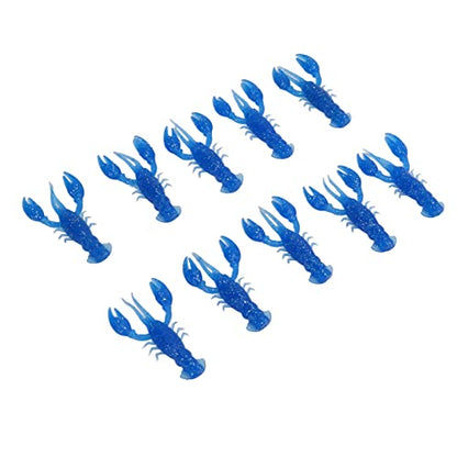 Acouto 10pcs Soft Fishing Lure Crawdad Bait PVC Shrimp Artificial Soft Lure Baits for Bass Fishing – Dark Brown Crawfish Plastics, 5.5cm Lifelike Action, Reusable & Tear for - color: Blue