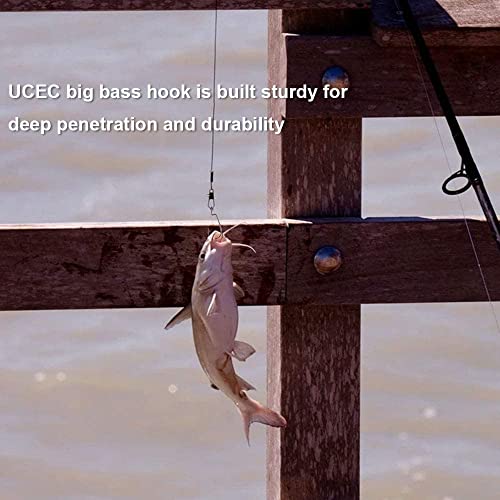 UCEC Fishing Hooks Offset Shank Worm Hooks Extra Wide Gap 2X Strong Carbon Steel Bait Jig for Bass Fishing Trout Catfish Saltwater Freshwater 1/0 2/0 3/0 4/0 5/0 30pcs/Box - size: 3/0 30pcs