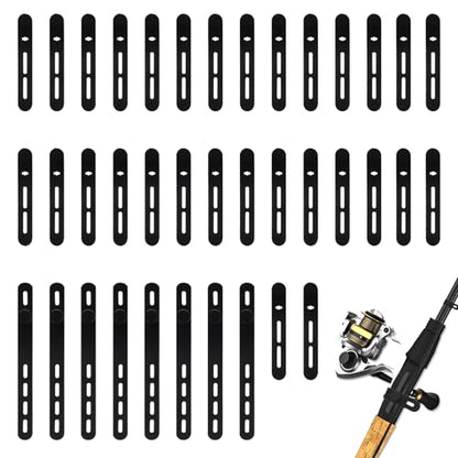 38 Pcs Silicone Fishing Rod Straps, Stretchy Fishing Rod Ties, Lightweight, Durable and Reusable,Suitable for Bundling Fishing Rods, Cables, Gardening Tools, Camping Equipment（2 Size）