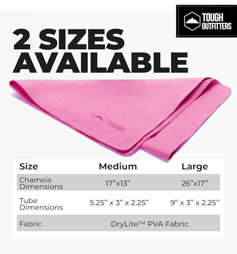 Tough Outfitters Quick Dry Towel - Travel Towel Fast Drying Lightweight - Compact Microfiber Towels for Body Camping Swim Beach Camp Backpacking - Quick Dry for Swimmers - color: Large - 26" X 17" - Pink