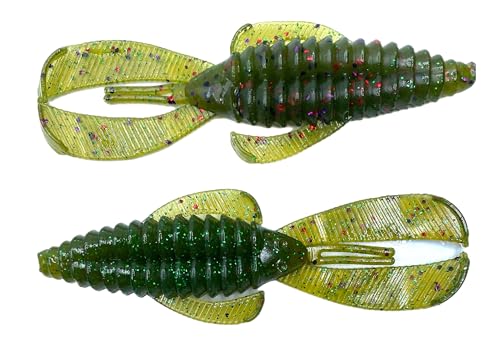 Phat Pak Baits - Swamp Monster Rage Bug Style Plastic Beaver Creature Bait Punching Bass Fishing Lure 20ct 4" - color: Candy Grass
