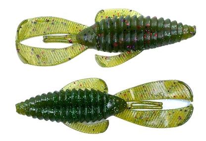 Phat Pak Baits - Swamp Monster Rage Bug Style Plastic Beaver Creature Bait Punching Bass Fishing Lure 20ct 4" - color: Candy Grass