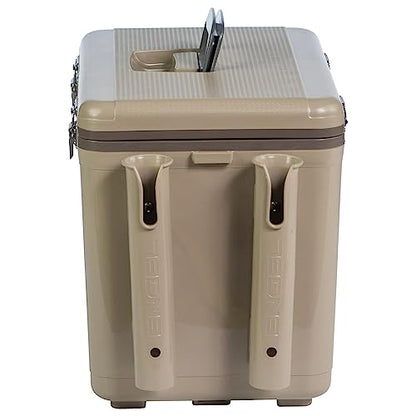 Engel UC30 Leak-Proof, Air Tight, Fishing Drybox Cooler with Built-in Fishing Rod Holders, Also Makes The Perfect Hard Shell Lunchbox for Men and Women - color: Silver