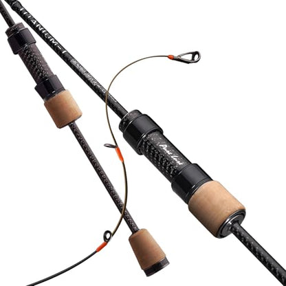 PURELURE Titanium-T Ultralight Fishing Rod Spinning & Casting for Trout Panfish, Carbon Fiber BFS Rod 2Pcs, Titanium Tip & Guides, Cork Handle, 5-6ft Stream Rod XUL Power, Fast/Moderate Fast Action - size: Spin: 532xuls- Extra Ultralight - Fast
