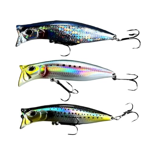 9cm/13g 3pcs/Box Floating Topwater Fishing Lures Surface Popper Fishing Lure Long Casting Artificial Bait Topwater Pencil Swimbait Wobblers Flounder Sea Bass Pike - color: B