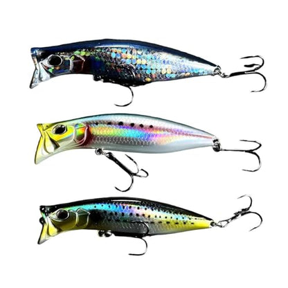 9cm/13g 3pcs/Box Floating Topwater Fishing Lures Surface Popper Fishing Lure Long Casting Artificial Bait Topwater Pencil Swimbait Wobblers Flounder Sea Bass Pike - color: B