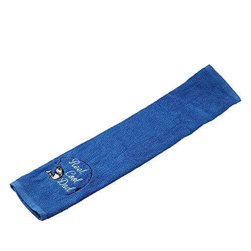 Fishing Towel Fisherman Gift Reel Cool Dad Papa Embroidered Towel with Clip - color: Reel Cool Dad