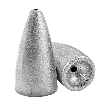 AMYSPORTS Bullet Drop Weights Sinkers Kit Saltwater Removable Fishing Sinkers Tackle Lead Bass Fishing Sinkers Shot Casting Freshwater - size: Size4 (1/4oz.) 50 pcs