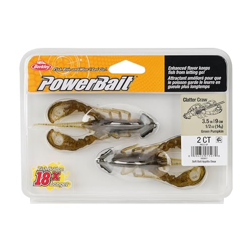 Berkley PowerBait Clatter Craw Fishing Soft Bait - color: Green Pumpkin