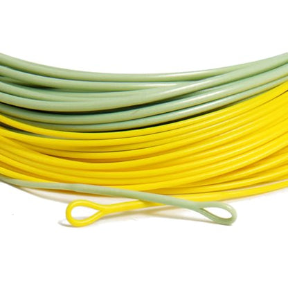 Gold Fly Line 90FT Weight Forward Floating 2 3 4 5 6 7 8 9WT Fly Fishing Line - color: MOSS GREEN + FLUO YELLOW, size: WF5F-90FT