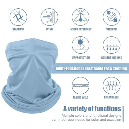 Geyoga Summer UV Protection Cooling Neck Gaiter | Sunscreen Breathable Face Scarf Bandana Mask Neck Gaiter for Outdoor Fishing Hiking Camping - color: Neutral Colors