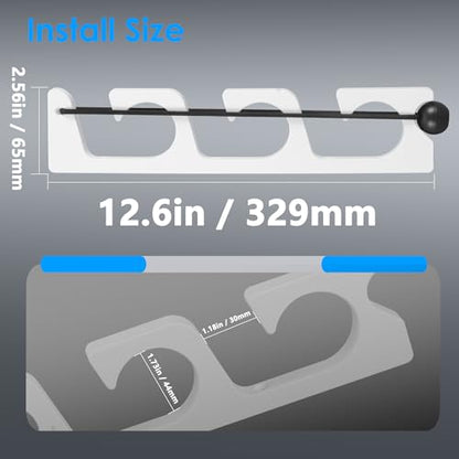 Horizontal Fishing Rod Holder, White Plastic Wall Mounted Fishing Rod Rack, Fishing Pole Holders for Boat, Garage, Pack of 2