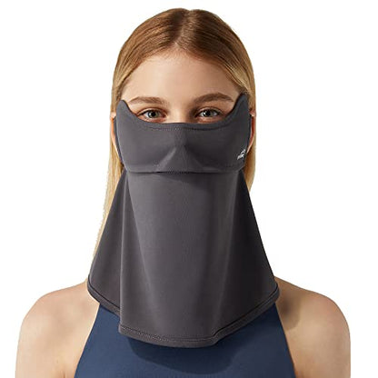 Sun UV Face Mask UPF50+ Neck Gaiter Scarf Breathable Cooling Face Cover for Outdoor Activities - color: Dark Grey