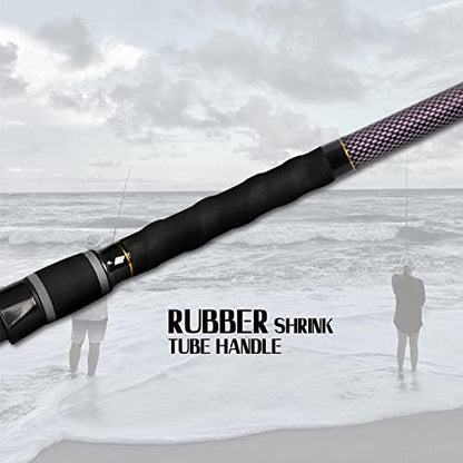 Fiblink Surf Fishing Rod 2 Piece/3 Piece/4 Piece Portable Travel Casting Rod Saltwater Surf Rod (9'/10'/12'/13') - style: Cast-12'-3pc