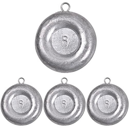 Disc Sinkers Fishing Weights Coin Sinkers Saltwater Surf Fishing Weights Bottom Fishing Drifting Trolling Catfishing Fishing Sinkers Weights Saltwater Tackle 1oz 2oz 3oz 4oz 5oz 6oz 8oz - style: 8oz-4pcs