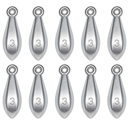 Fishing Weights Sinkers Bank Sinkers Bullet Weights for Surf Fishing Pier Bank Fishing Saltwater Fishing Gear 1oz to 8oz - size: 3 Ounce-10pcs