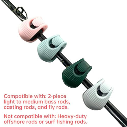 Fishing Rods Belt Rod Straps, Fishing Rod Clip Fit for Casting Rods, Spinning Rods Bass Rod and Fly Rods (4 Color, 4 pcs) (GREY) - color: GREY