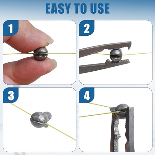 Split Shot Fishing Weights Sinkers Assortment Kit Removable Split Shot Sinkers Lead Weights Round Fishing Line Sinker Clip On Weights for Saltwater Freshwater Fishing - style: 170pcs/Kit