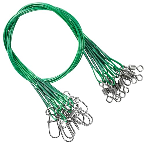 QISHUO Fishing Line Wire Leaders Lures High Strength Fishing Wire Leader Steel Rig Fishing Leaders Stainless Black Nickel - size: Size #5 (11.8in-60lb) 30pcs