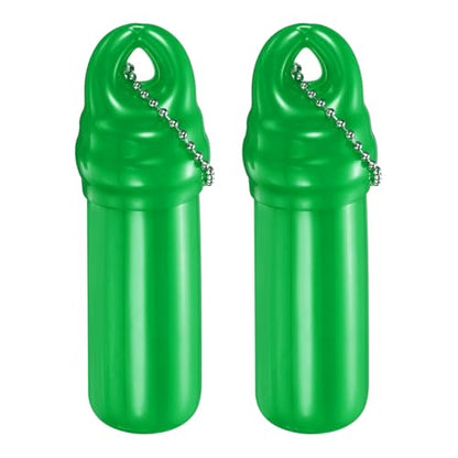 uxcell Floating Keychain, Float Key Ring Holder with Waterproof Container, Float Key Pendant for Fishing - color: Green