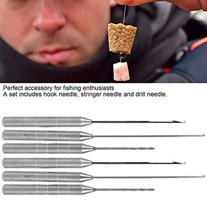 VINGVO Fishing Rigging Combo Set, Stainless Steel Aluminum Alloy Bait Needle Kit with Hook Needle Stringer, Fishing Rigging Set for Enthusiasts