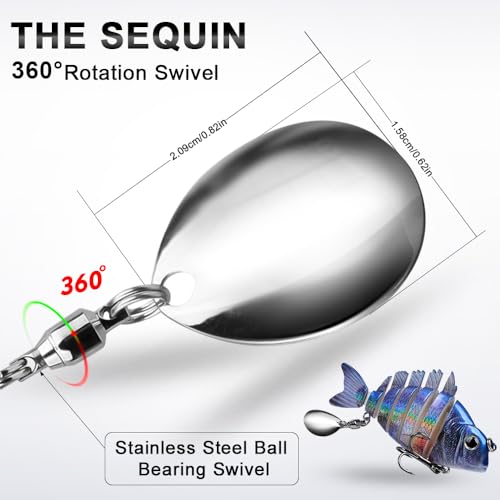Crankbait Fishing Lure Pike Muskie Lures Lifelike Multi Jointed Swimbait Segement Hard Minnow Bait Treble Hook - color: HS078MON-3pcs/set