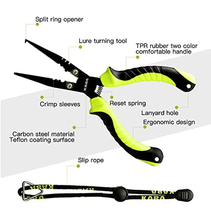 kaba Fish Lip Gripper with Scale, 40 Pound Stainless Steel Fishing Gripper Professional Fishing Lip Grabber Tool, Fish Grabber Clip Fish Control Tackle - color: Set-Green