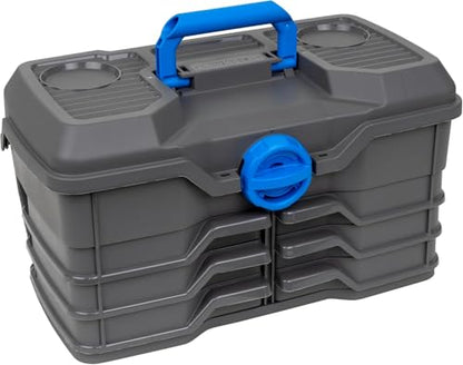 Flambeau Outdoors 660NGAK Next Gen 6/0 Large Fishing Tackle Box - 6 Pivot Trays, 32 Compartments, Includes 25-piece Tackle Kit, Fishing Tackle and Gear Storage, Fishing Lure Organizer, Dark Gray - size: With Tackle Kit