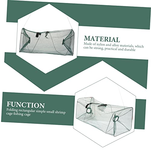 Portable Foldable Nylon Fishing Net Lightweight Shrimp Catching Cage Quick Drying Fish Keeping Net for Outdoor Use Collapsible Fishing Accessories