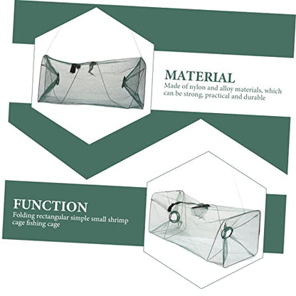 Portable Foldable Nylon Fishing Net Lightweight Shrimp Catching Cage Quick Drying Fish Keeping Net for Outdoor Use Collapsible Fishing Accessories