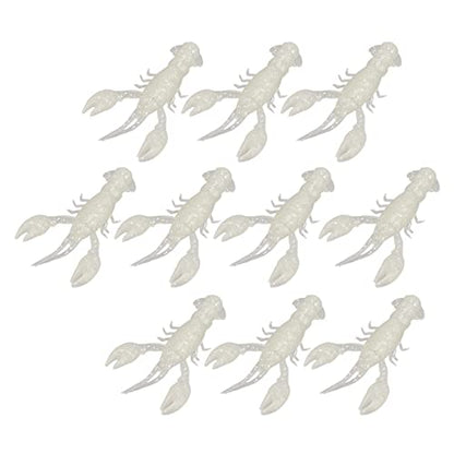 Acouto 10pcs Soft Fishing Lure Crawdad Bait PVC Shrimp Artificial Soft Lure Baits for Bass Fishing – Dark Brown Crawfish Plastics, 5.5cm Lifelike Action, Reusable & Tear for - color: Luminous